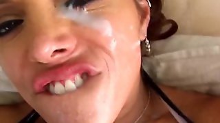 Hot Horny MILF With Huge Tits Gets Covered In Cum