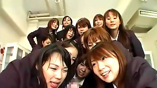 Japanese Femdom Gangbang, Asian Femdom Handjob