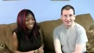Nerdy Black Girl Fucked By A Hairy White Guy