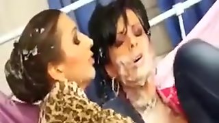 Messy Bukkake Lesbians Strapon