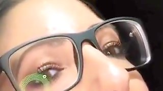 MILF Glasses Slut Dava Foxx Swallows Thick Cum in Her First Gloryhole