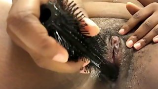 Teen Hairbrush Masturbation