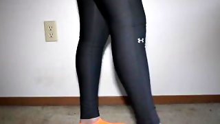Under Armour leggings with colorful socks