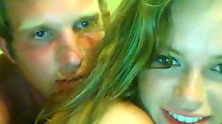 Pretty camgirl rides boyfriends cock with her asshole