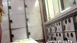 Cute Japanese ladies filmed pissing with voyeur cam