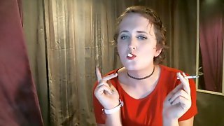 Sissy Tgirl Slut Smoking 2 Cigarettes At Once