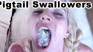 TopWebModels TEENS in PIGTAILS and CUM SWALLOW Compilation Blowjobs - VOL 2