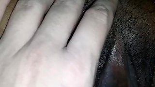 Creamy black pussy gets quick fuck