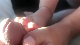 Footjob In Car