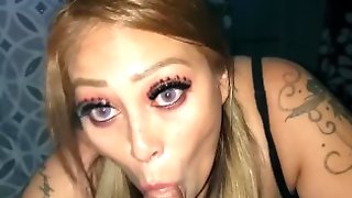 Smoking Blowjob Cum on tits and mouth