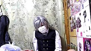 Japanese young college cum shot cosplay