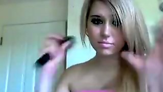 Attractive Quite Blonde Girl On Cam Teasing Humor Part 01