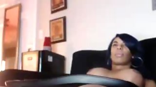 Black Goddess Stroking Her Big Cock