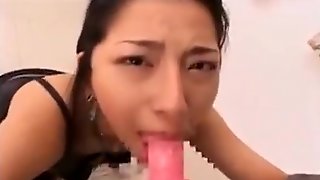 Stunning Asian Girl Pleases Herself And Works Her Mouth On