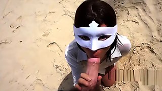 PUBLIC PISS DRINKING AND CUM FACIAL ON THE BEACH