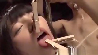 Jav Idol Ai BDSM Cloths Peg On Face Tits Labia Tongue Rope Bound Squirting