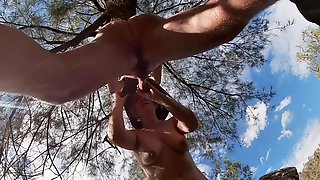 Risky Amateur Public Bondage Blindfold & Tied to Tree & Made Cum