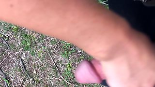 Happy camper gets public quickie from MILF in the park