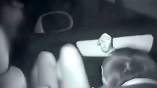 Midnight outdoor couples car sex
