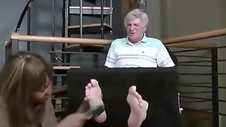 Old men tickled feet