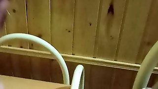 Pussy licking in the sauna