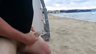 Morning wank on the beach in Bulgaria