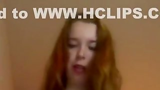 Slutty redhead try to talk dirty - webcam