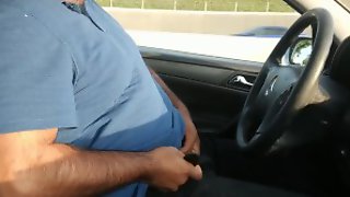 First time jacking off while driving in public, happy ending!!