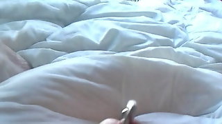 Jerking my pierced cock in front of open window