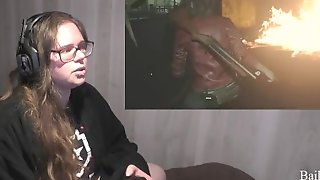 BBW Gamer Girl Drinks and Eats While Playing Resident Evil 2 Part 7