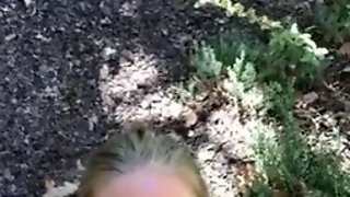 Cheating whore sucks in mothers garden