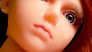 4K slow motion tiny doll fuck and cum
