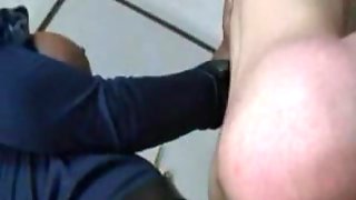 Ebony ladyboy fucks white dude asshole