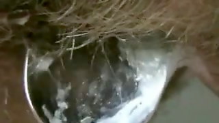 Dripping big hairy pussylips 