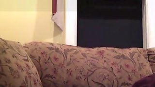 Red Head Bates on Couch - 18 Year Old Fingering Pussy Redhead Sex Toy New to On the Headed