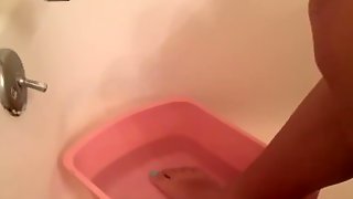 I Bathing and lotion my petite ebony feet