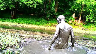 Secret Sloppy Mud Pit Naked in Public Forest