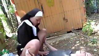 Hottie german nun loves male pole