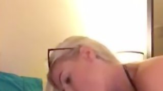 Blowing thick cock beside sleeping roommate