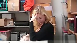 Shop security officer cuffs and bangs a sexy blonde thief