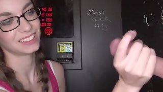 Petite bj glory hole teen facialized