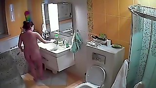 In the toilet to clean wife