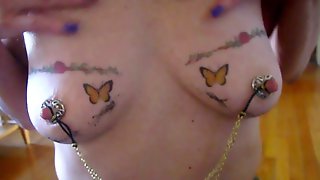 Squirtys big nips with nipple jewelry