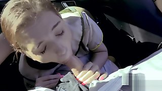 Teen Brooke Haze Sucks Stepdads Cock While Mom Drives Unaware