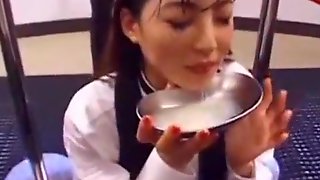 Asian Bukkake Swallow, Glass Full Of Cum