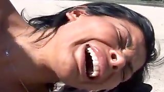 Italian stallion fuck on the beach black hair milf with gorgeous and big tits