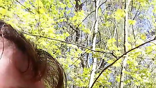 Cheating married slut fucks in woods