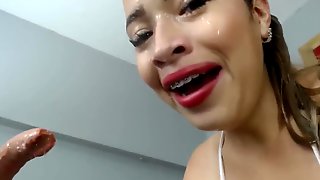 Latina Dildo Blowjob