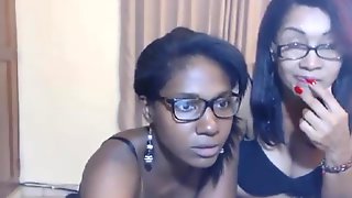 Ebony Mature and Daughter on Webcam Playing