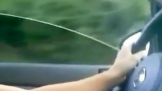 She masturbates in her driving car